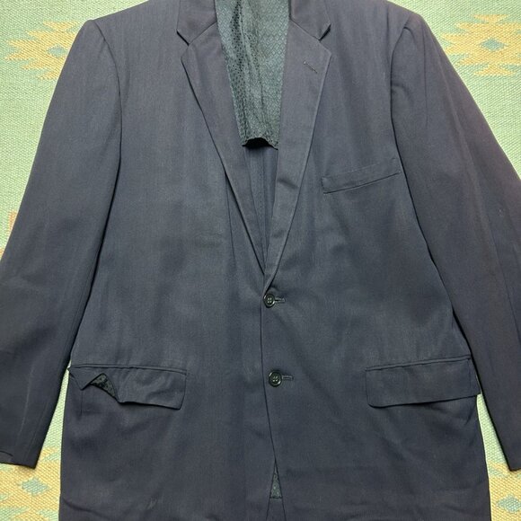 Vintage 1950s sport coat blazer gabardine faded navy blue Union men’s 40? - Picture 2 of 8